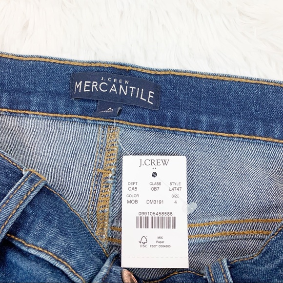 J Crew Raw edge embroidered denim jean mini skirt - Picture 6 of 6